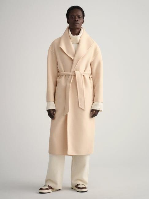 gant beige full sleeves overcoat