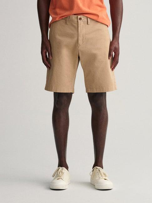 gant beige slim fit shorts