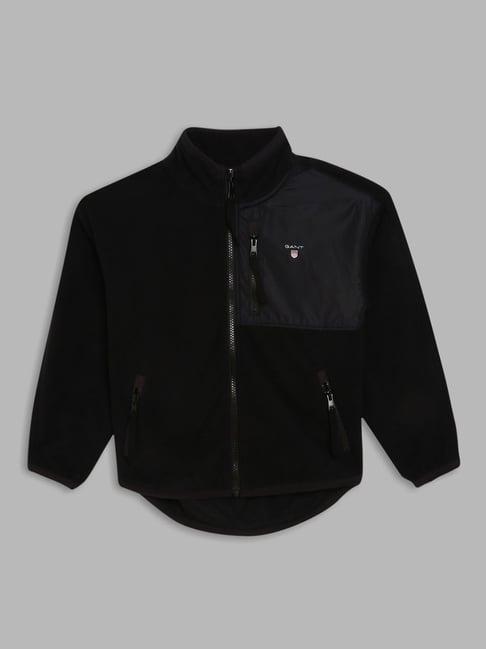 gant black color block full sleeves jacket