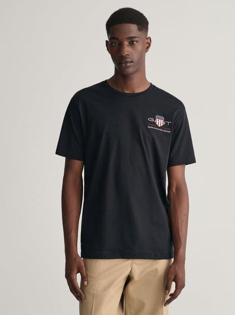 gant black cotton regular fit t-shirt