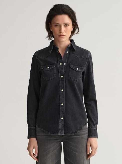 gant black denim shirt