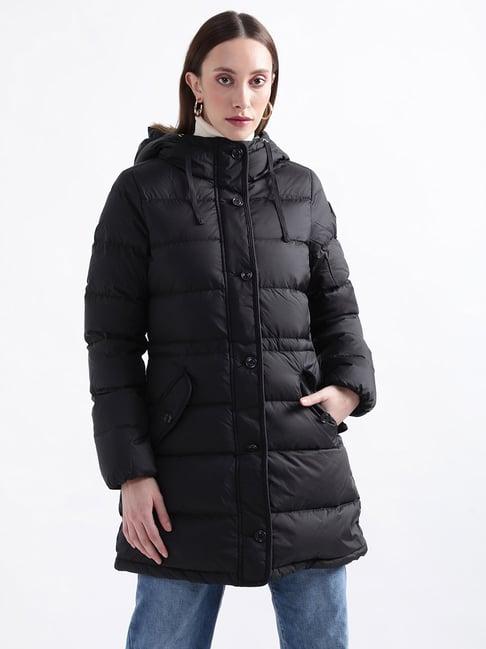 gant black hooded jacket