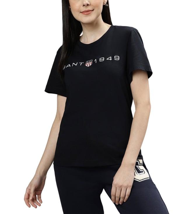 gant black logo regular fit t-shirt