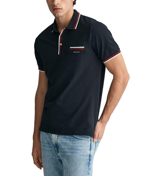 gant black regular fit polo t-shirt