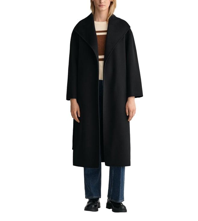 gant black relaxed fit trench coat