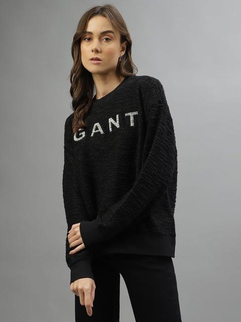 gant black self pattern sweatshirt