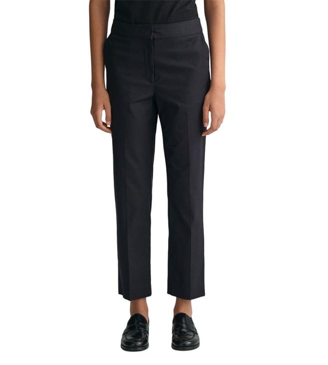 gant black slim fit flat front trousers