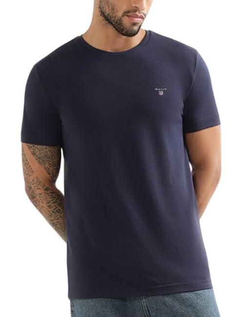 gant blue cotton regular fit t-shirt