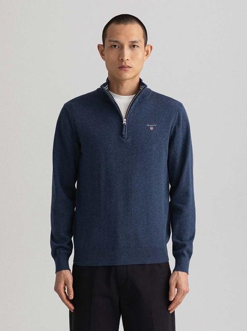 gant blue high neck sweater