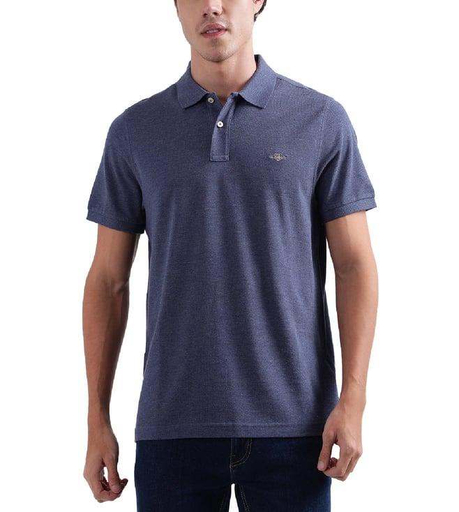 gant blue melange regular fit polo t-shirt