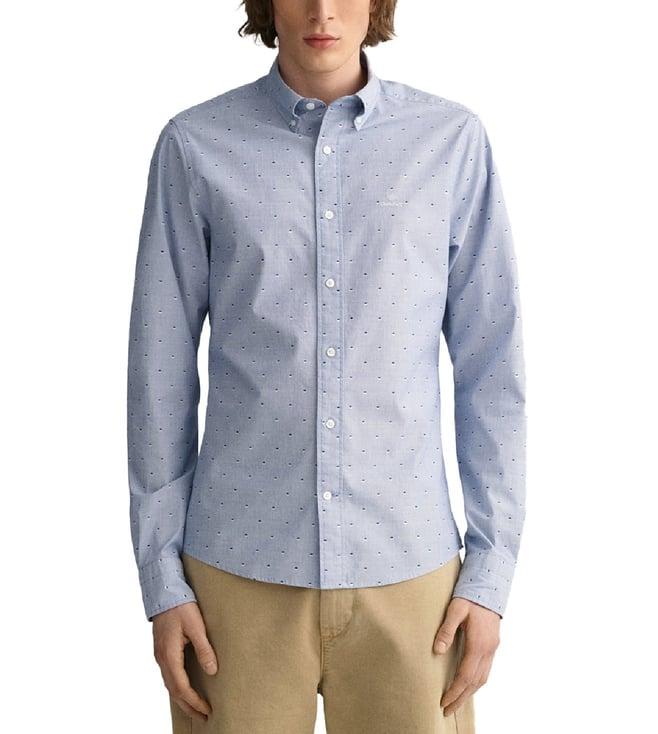 gant blue polka dot slim fit shirt