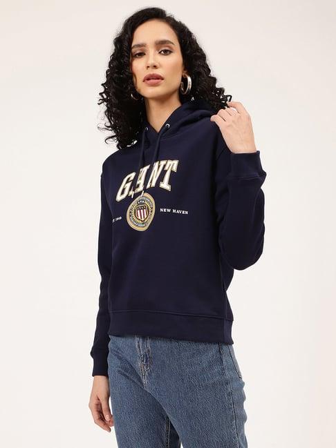 gant blue printed hoodie