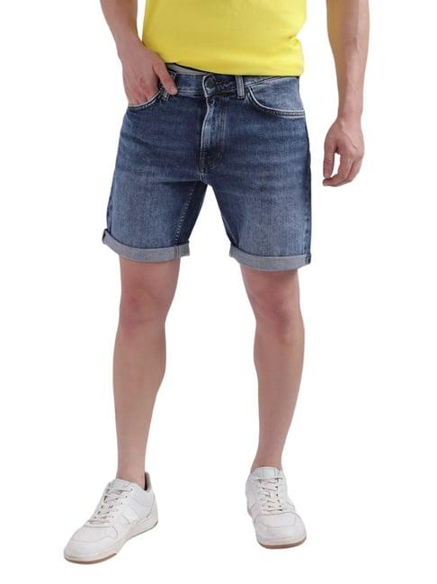 gant blue regular fit denim shorts