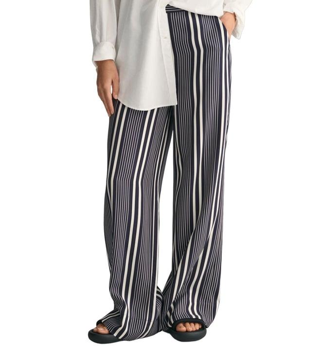 gant blue striped regular fit parallel trousers