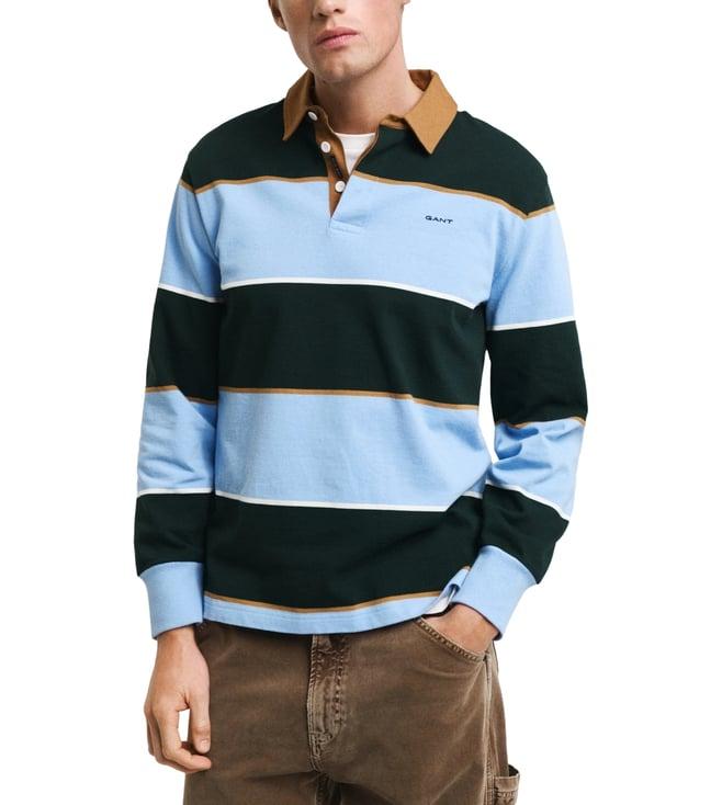 gant blue striped regular fit polo t-shirt