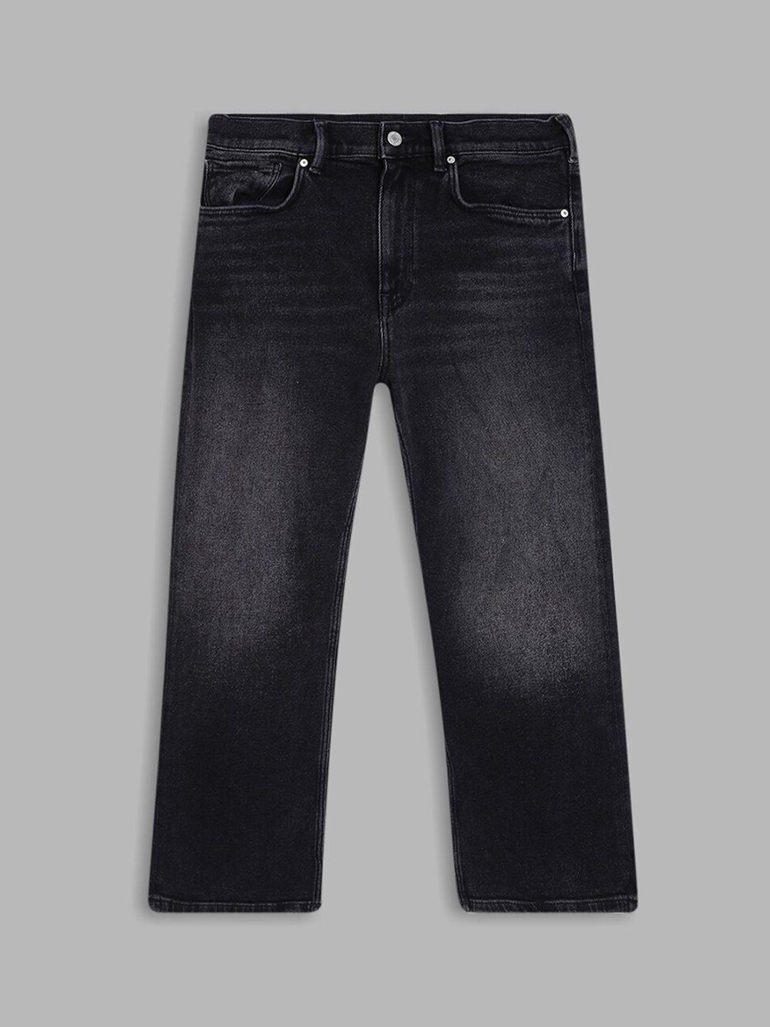 gant boys black relaxed fit light fade cotton jeans