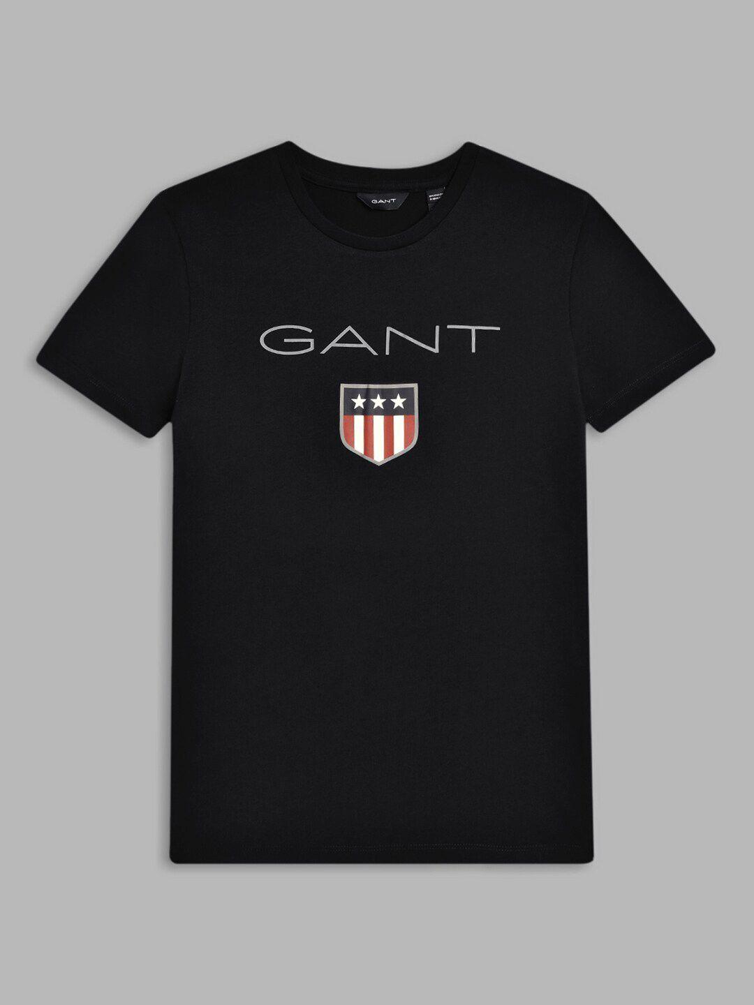 gant boys black typography printed t-shirt