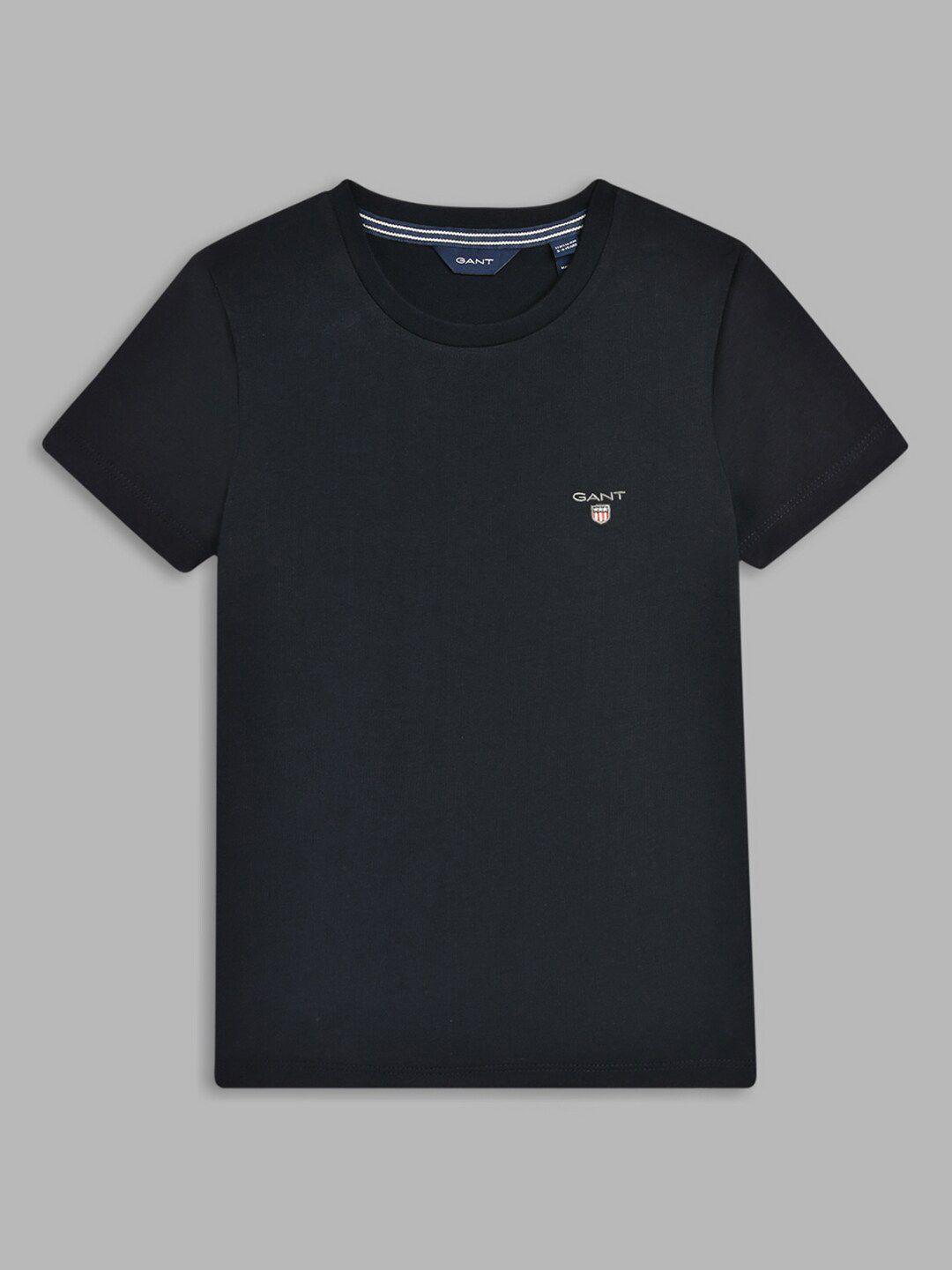 gant boys navy blue cotton t-shirt