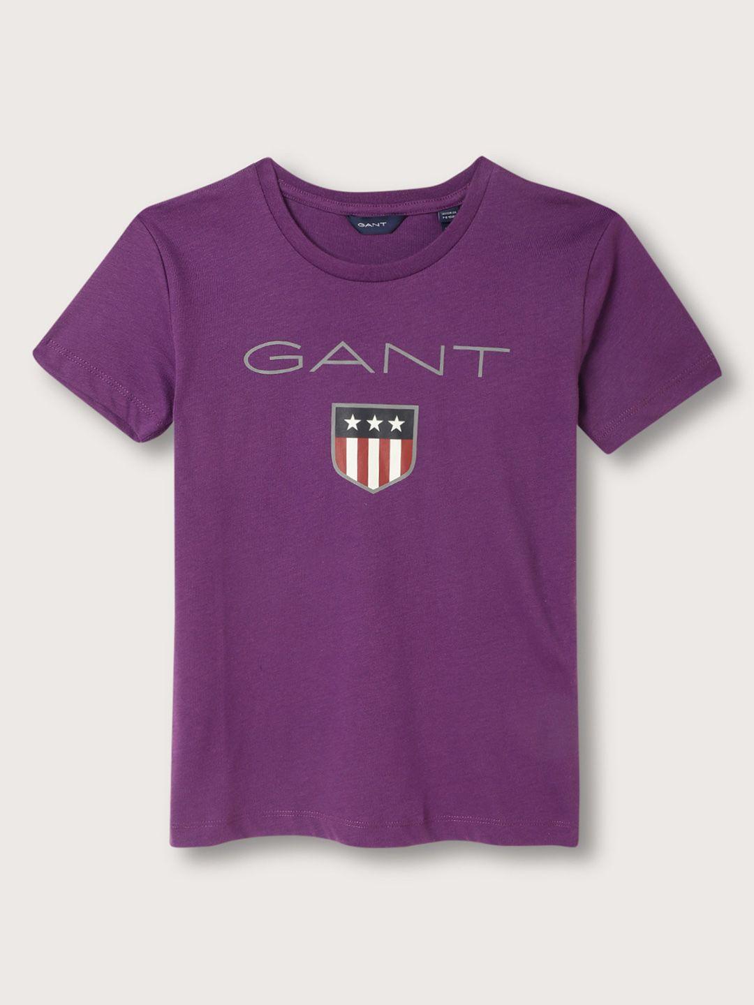 gant boys printed round neck cotton t-shirt