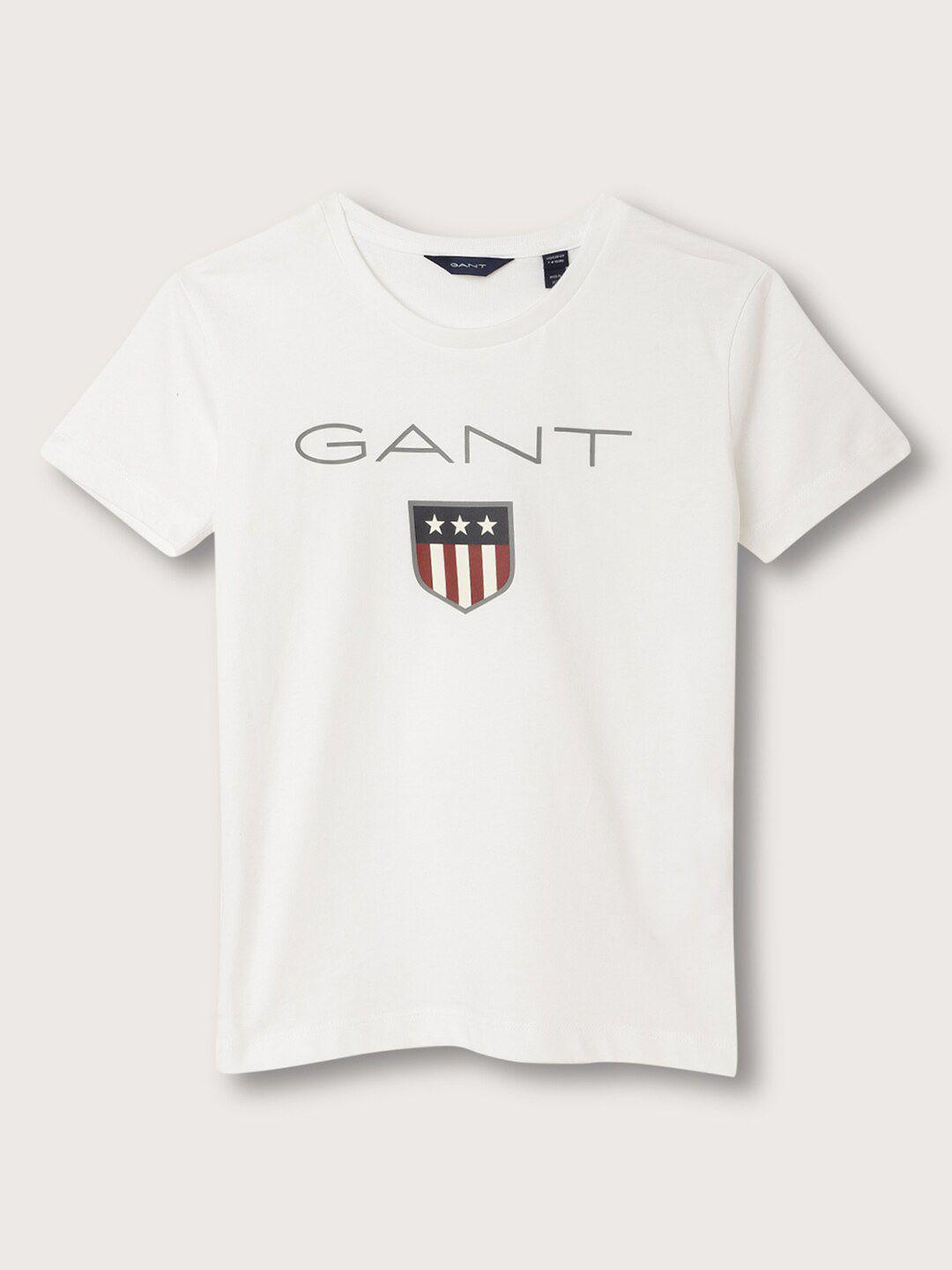 gant boys printed round neck cotton t-shirt