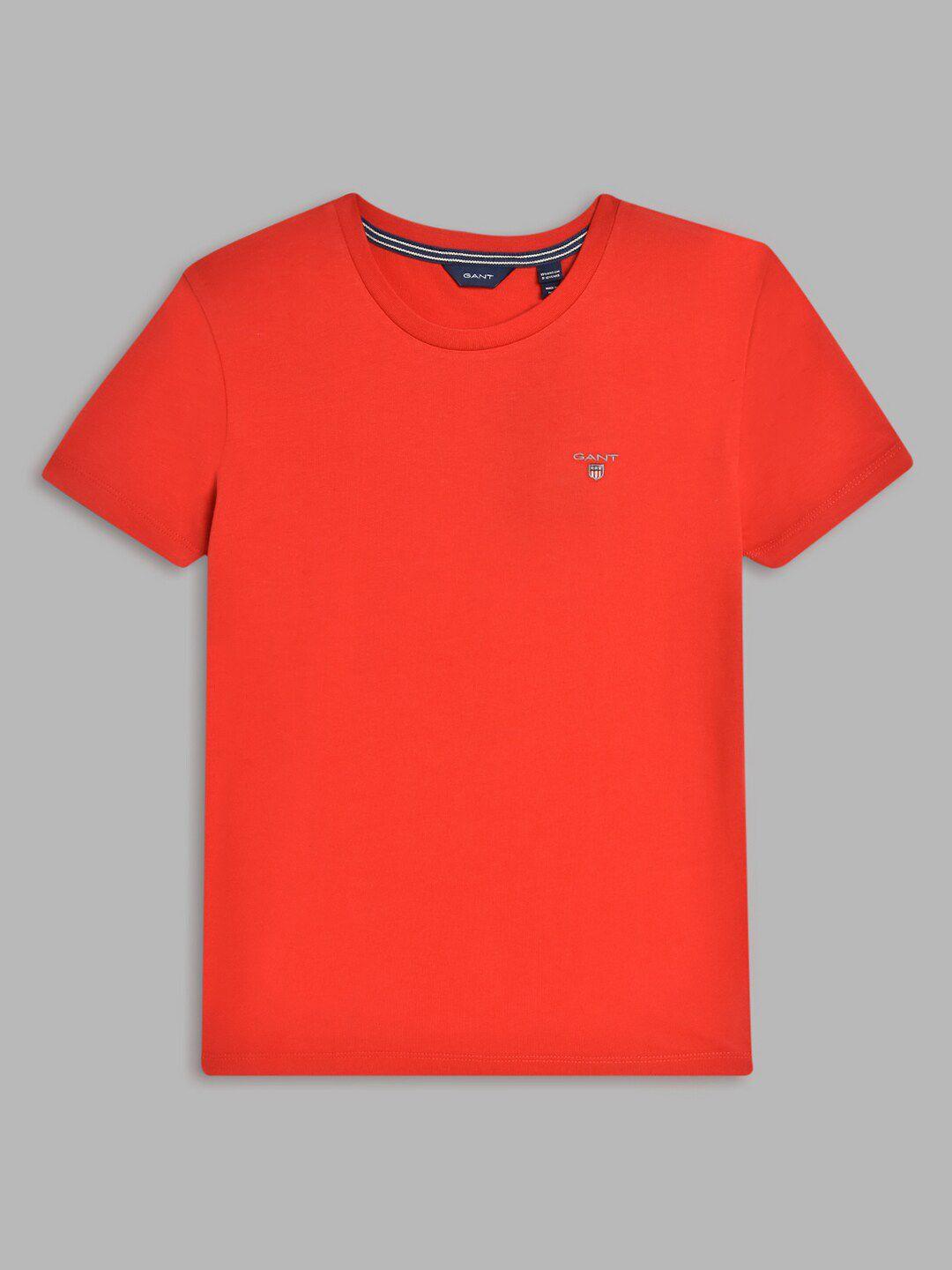 gant boys red cotton t-shirt