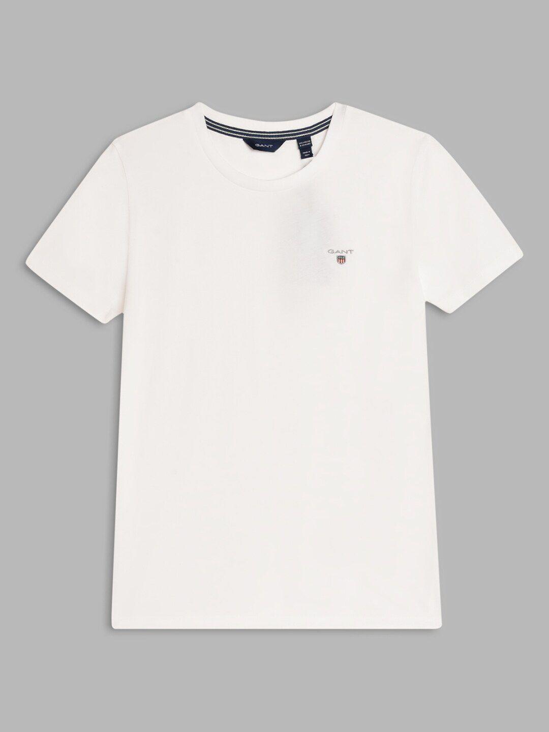 gant boys white cotton t-shirt