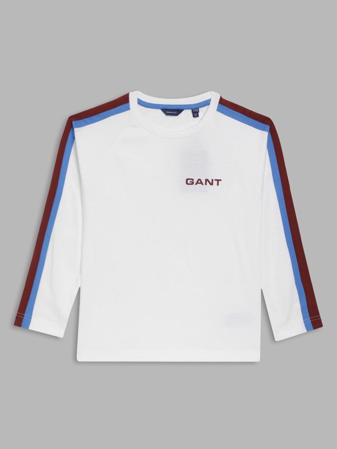 gant boys white pure cotton t-shirt