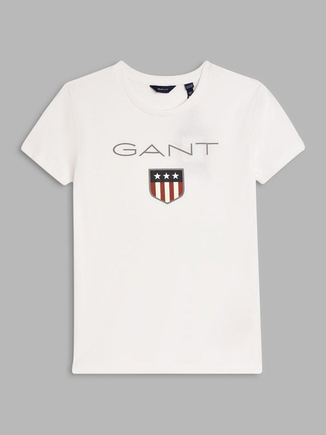 gant boys white typography printed t-shirt