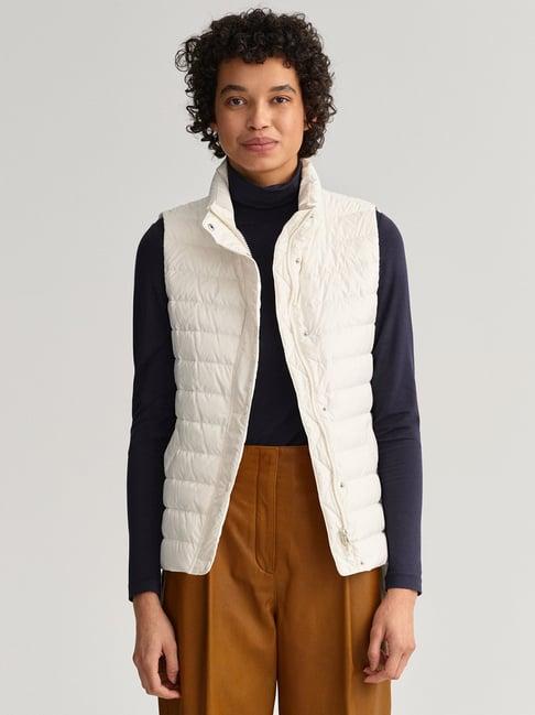 gant cream sleeveless puffer jacket
