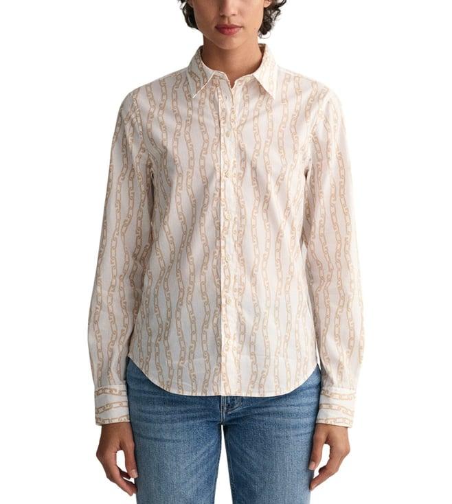 gant eggshell preppy chain print regular fit shirt