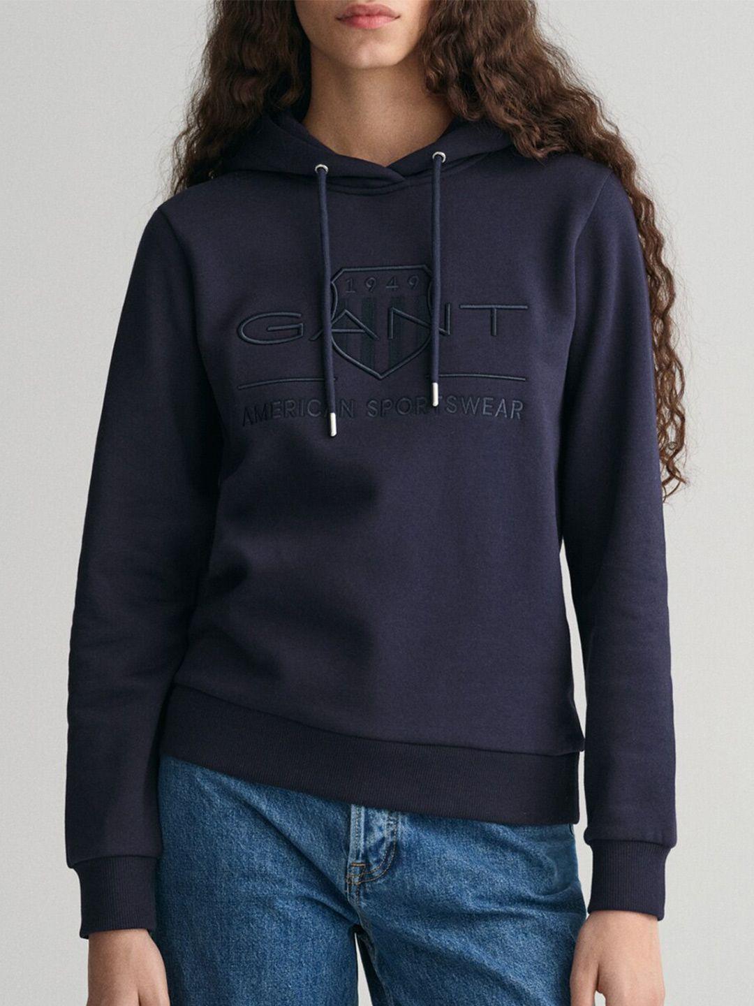 gant embroidered hooded pullover