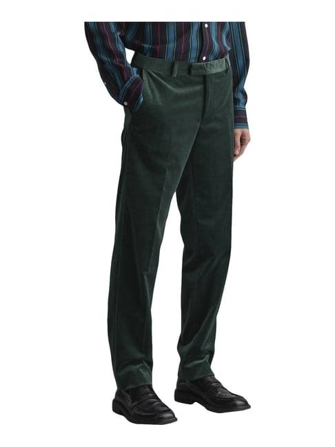 gant green cotton slim fit trousers