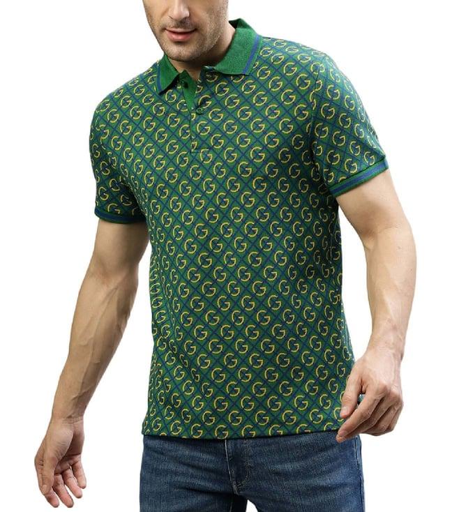 gant green fashion printed relaxed fit polo t-shirt