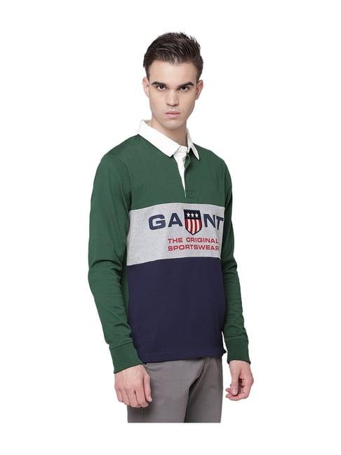 gant green full sleeves polo t-shirt