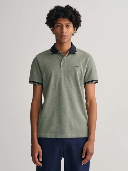 gant green regular fit cotton polo t-shirt