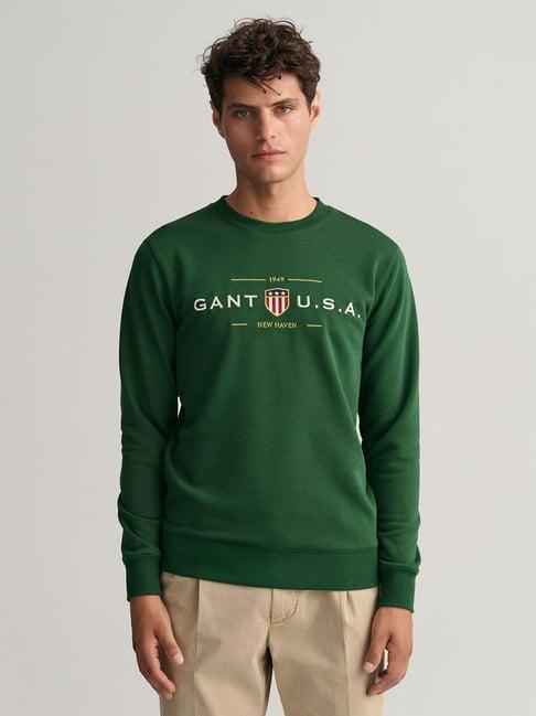 gant green regular fit embroidered sweatshirt