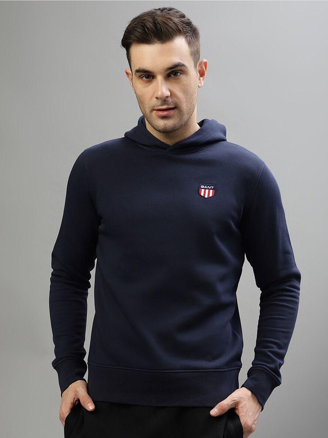 gant hooded pure cotton pullover sweatshirt