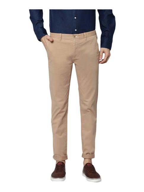 gant khaki cotton extra slim fit trousers