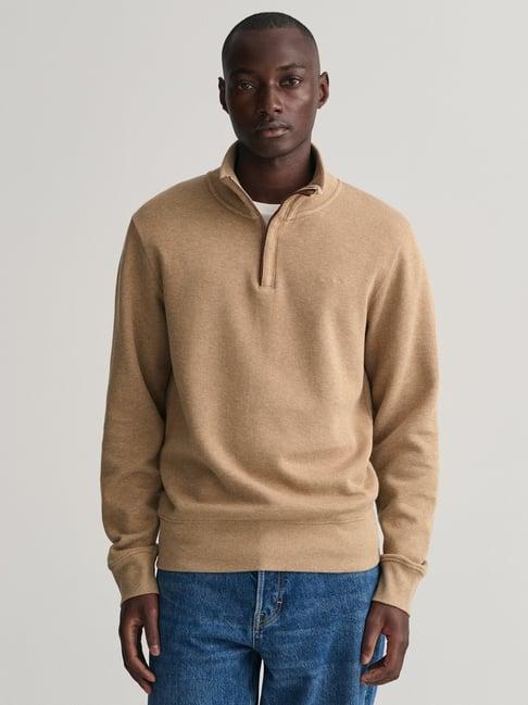 gant khaki cotton regular fit sweatshirt