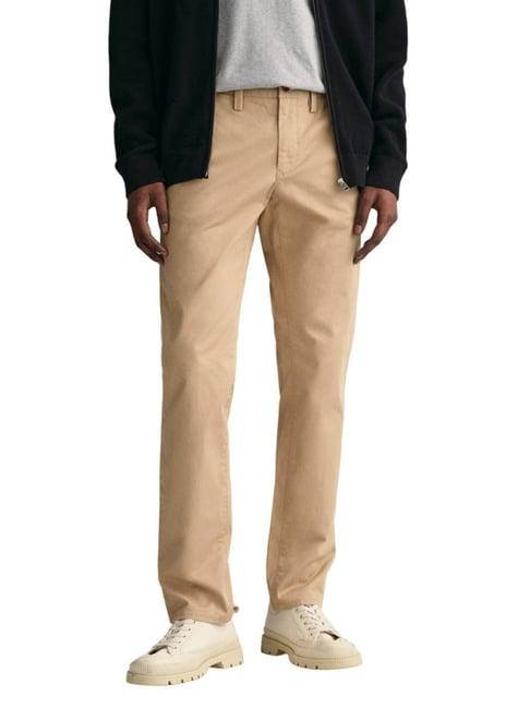 gant khaki slim fit trousers