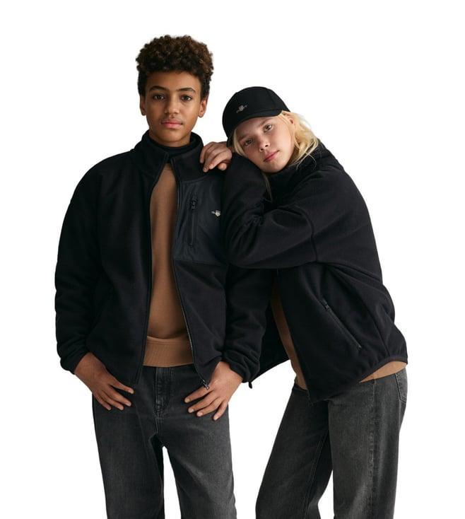 gant kids black relaxed fit jacket