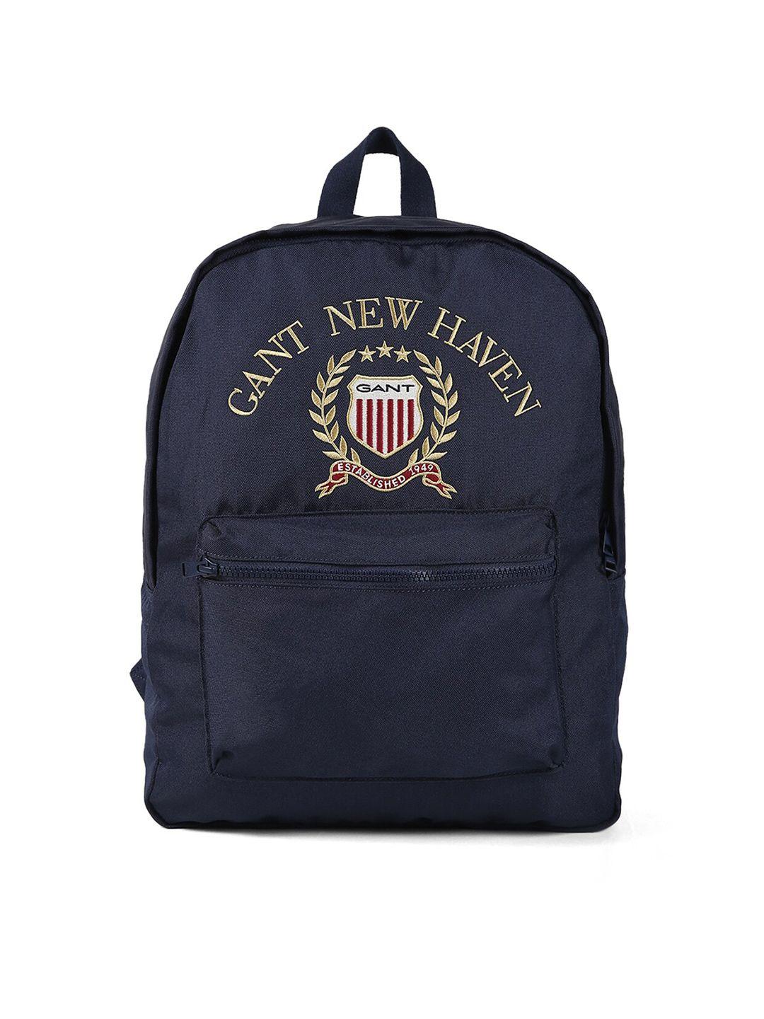 gant kids navy blue printed backpack