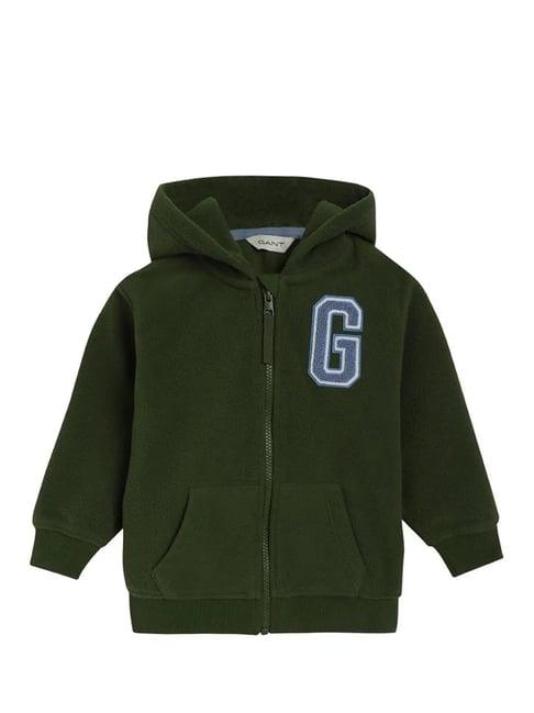 gant kids olive solid hoodie