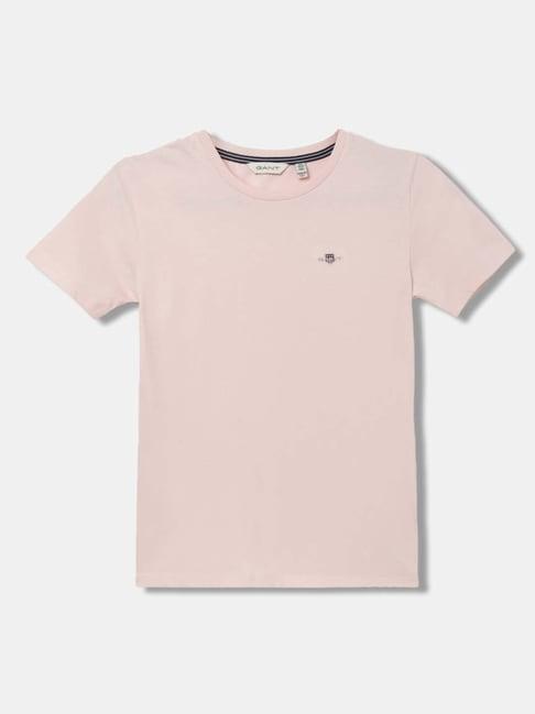 gant kids pink cotton logo t-shirt