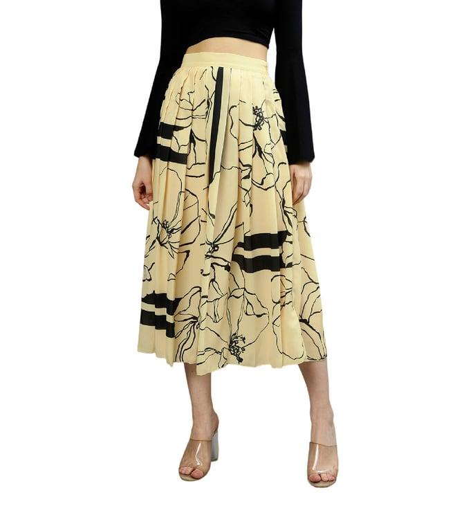 gant light yellow fashion printed regular fit skirt