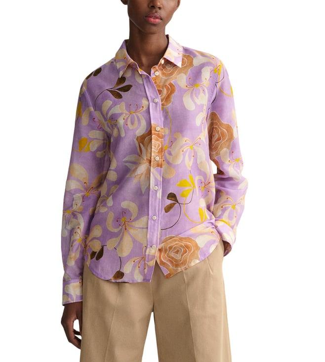 gant lilac preppy floral print regular fit shirt