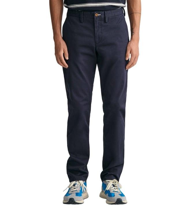 gant marine slim fit trousers