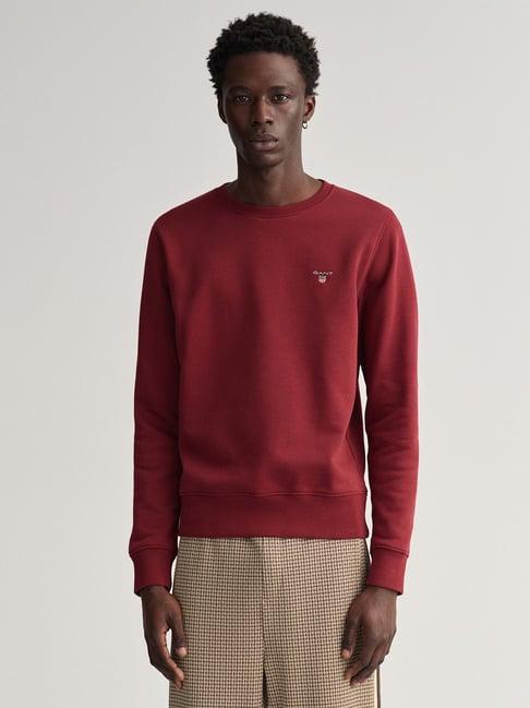 gant maroon round neck sweatshirt