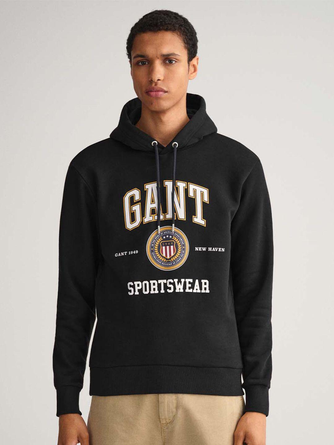 gant men black printed sweatshirt