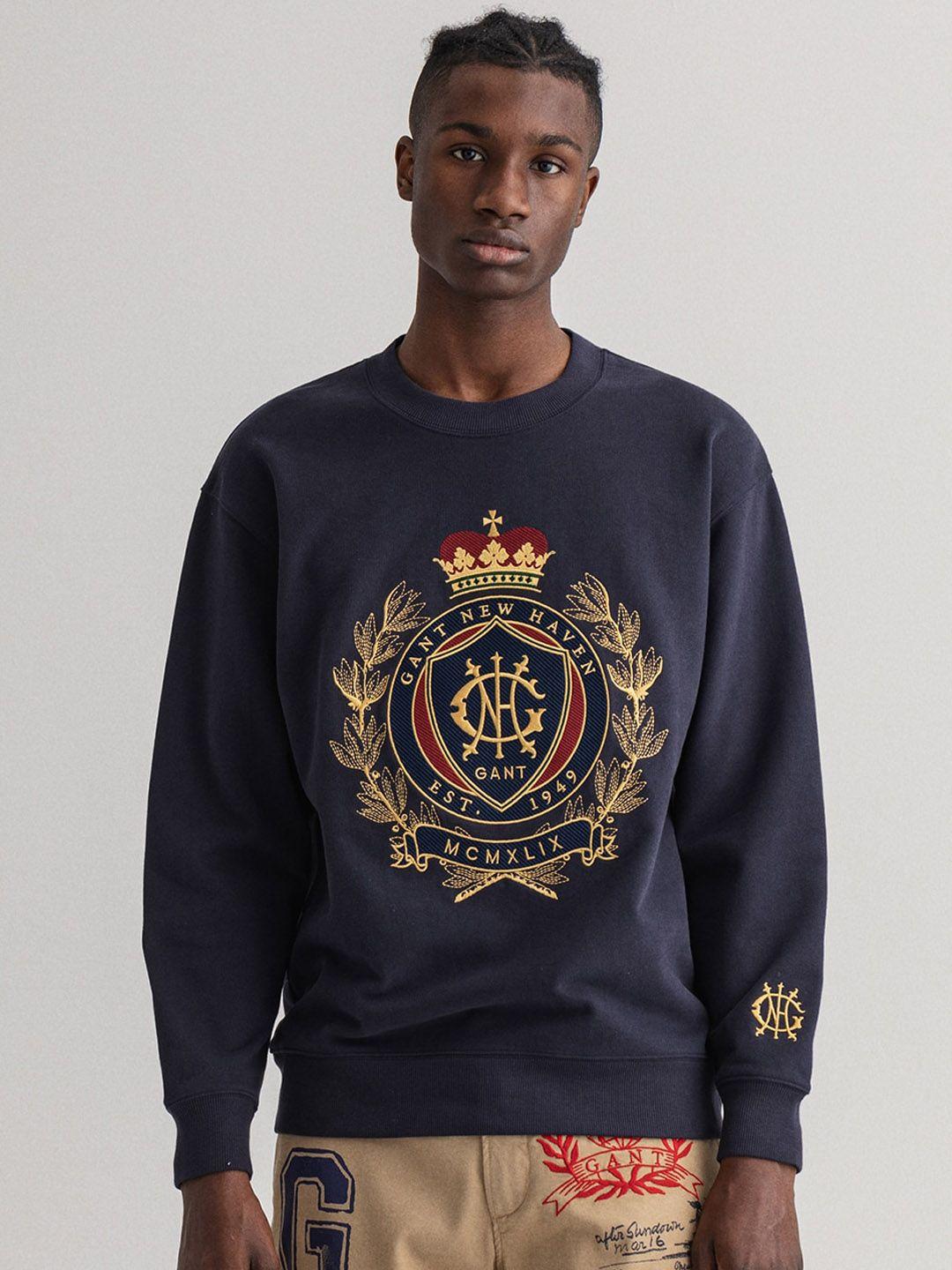 gant men blue printed sweatshirt